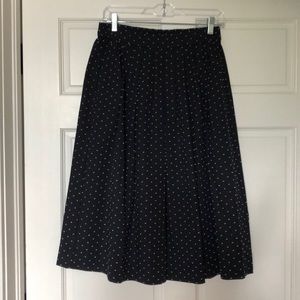 J. Crew new navy skirt with white dots XS